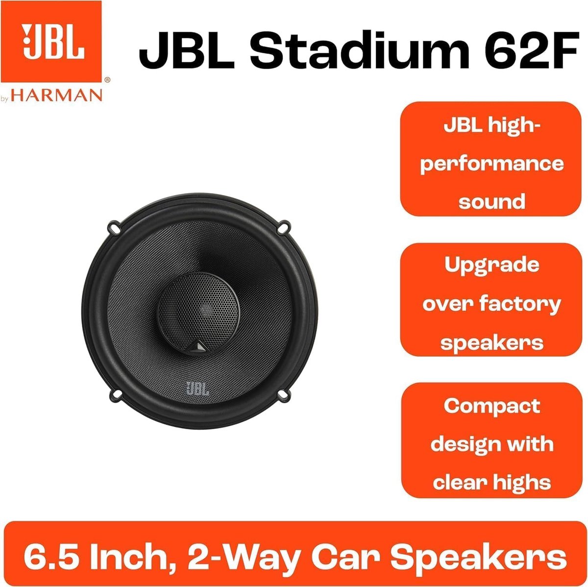 JBL Stadium 62F - 16.5cm (6,5'') 2-weg coaxiale auto speakers 255W - Zwart – foto 3