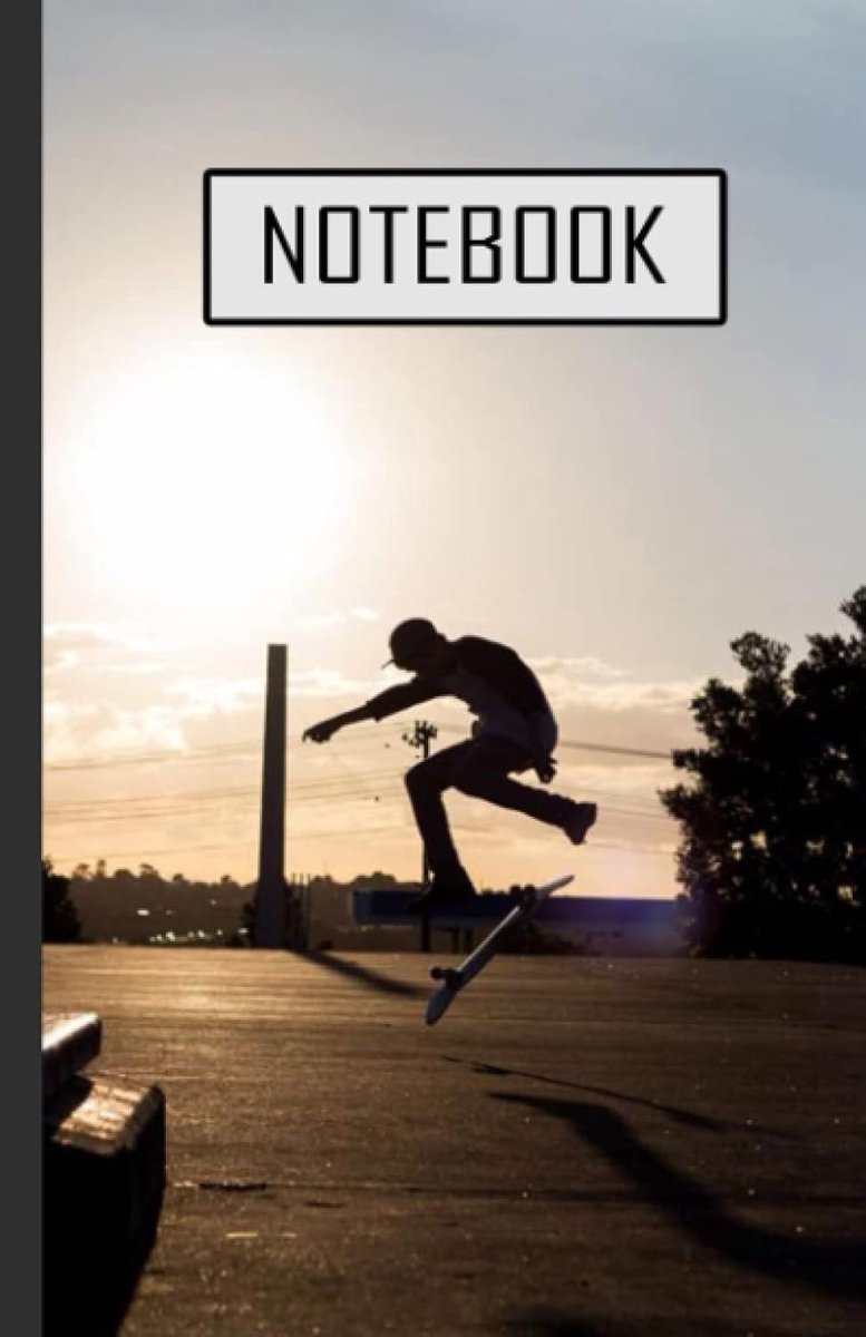 SnelShoppen - Skateboard Notitieboek A5 - Lijnnotitieboek voor Jongens, Tieners en Studenten - Perfect voor School, Notities, Creatief Schrijven, 120