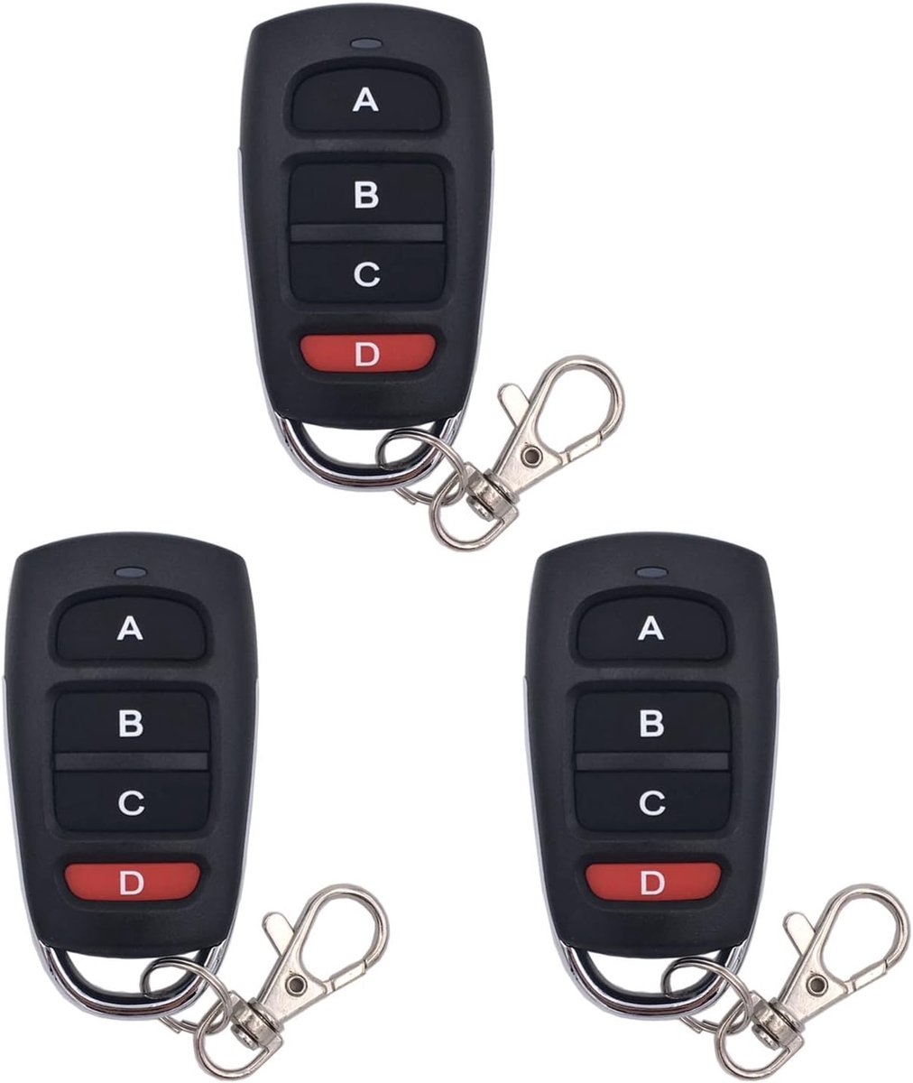 SnelShoppen - 3Pcs Universele Garage Deur Afstandsbediening 433MHz Duplicator, Draadloze Sleutelhanger Klonen, Sterke Signaal tot 50m