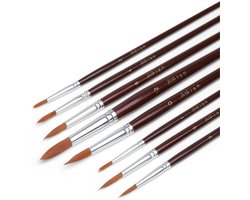 LoShop Aquarel Penseel Set 25-delig – Penselen voor Aquarel, Acryl, Olieverf, Gouache – Ronde, Platte, Filbert, Schuine, Waaier, Dolk, Kattentong (Zwart)