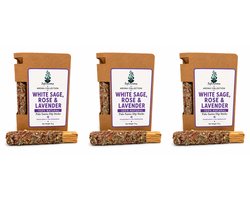 Handgemaakte Dip Palo Santo, Witte Salie, Lavendel en Rozen – Extra Dik (Set van 3)