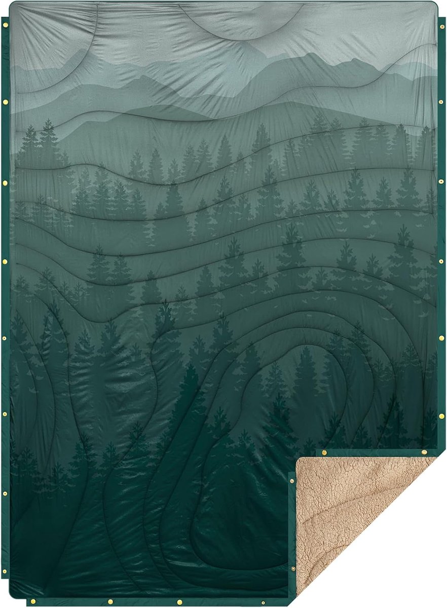 Campingdeken 3-in-1 Waterdicht en Warm - Ultralichte Thermodeken, Poncho en Slaapzak - Outdoor Reisdeken voor Auto, Bestelwagen, Picknick en Vliegtuig