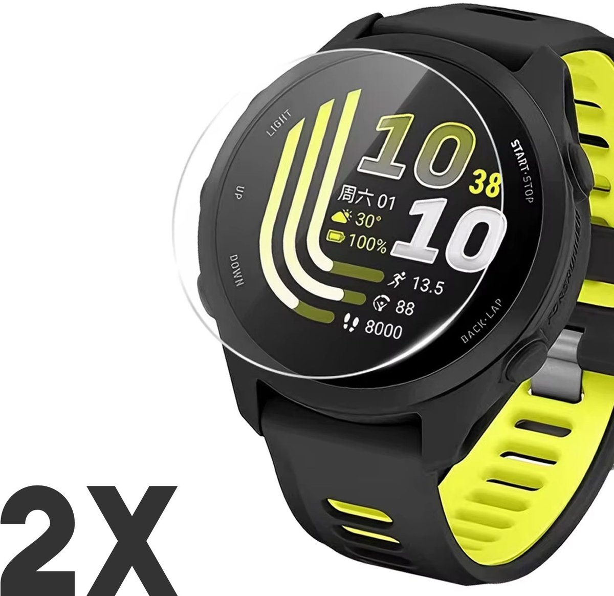 Screenprotector geschikt voor Garmin Forerunner 70 – Gehard glas – 2-Pack – Hoge kwaliteit screen protector – Tempered Glass 9H – 2 stuks – TechDefend