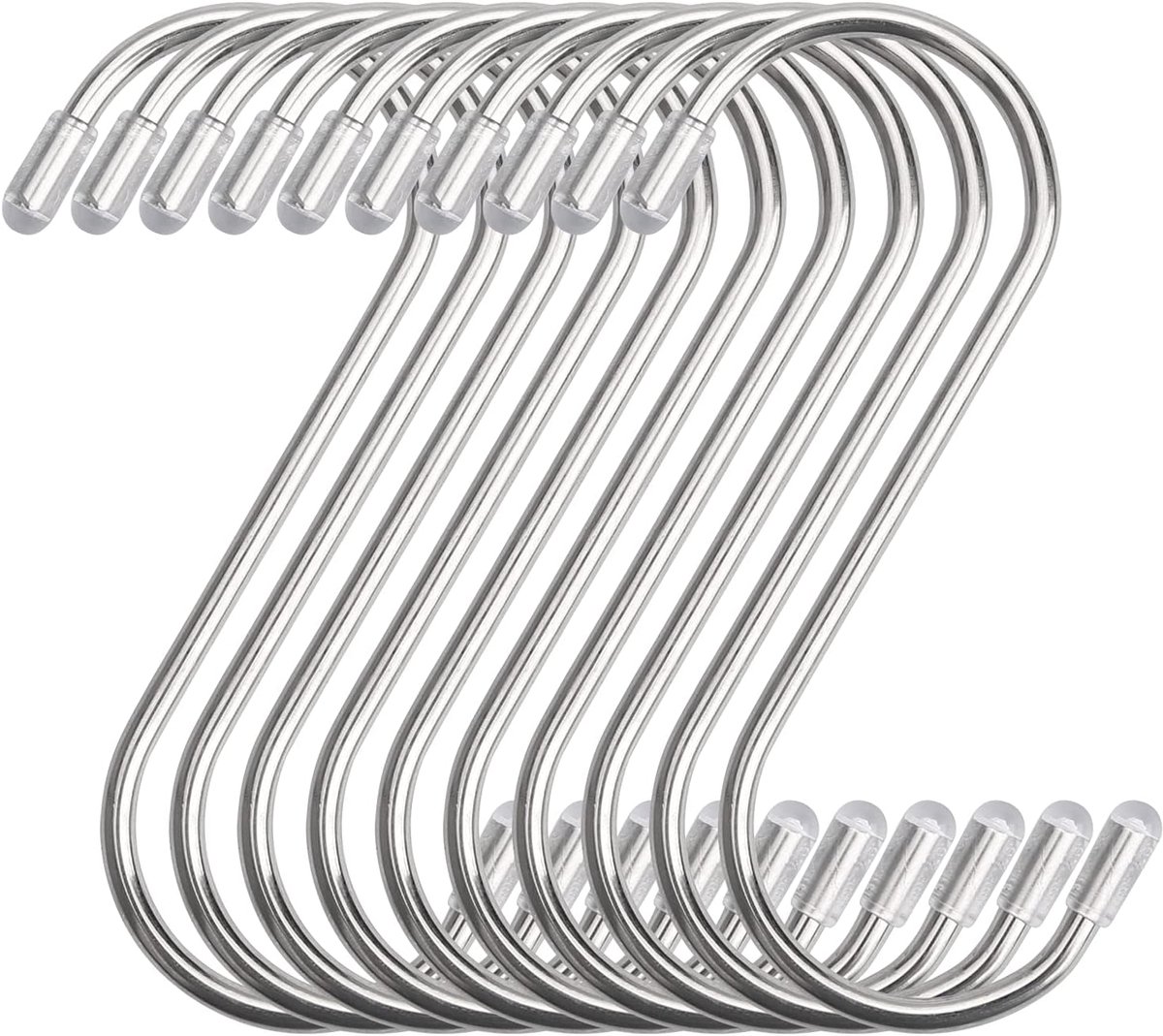 SnelShoppen - 10 Stuks S Haak Hangers, Sterke Roestvrijstalen Haken, S-vormige Coat Hangers, Ideaal voor Tuin, Keuken, Vogelvoeders, 10kg Belastbaar