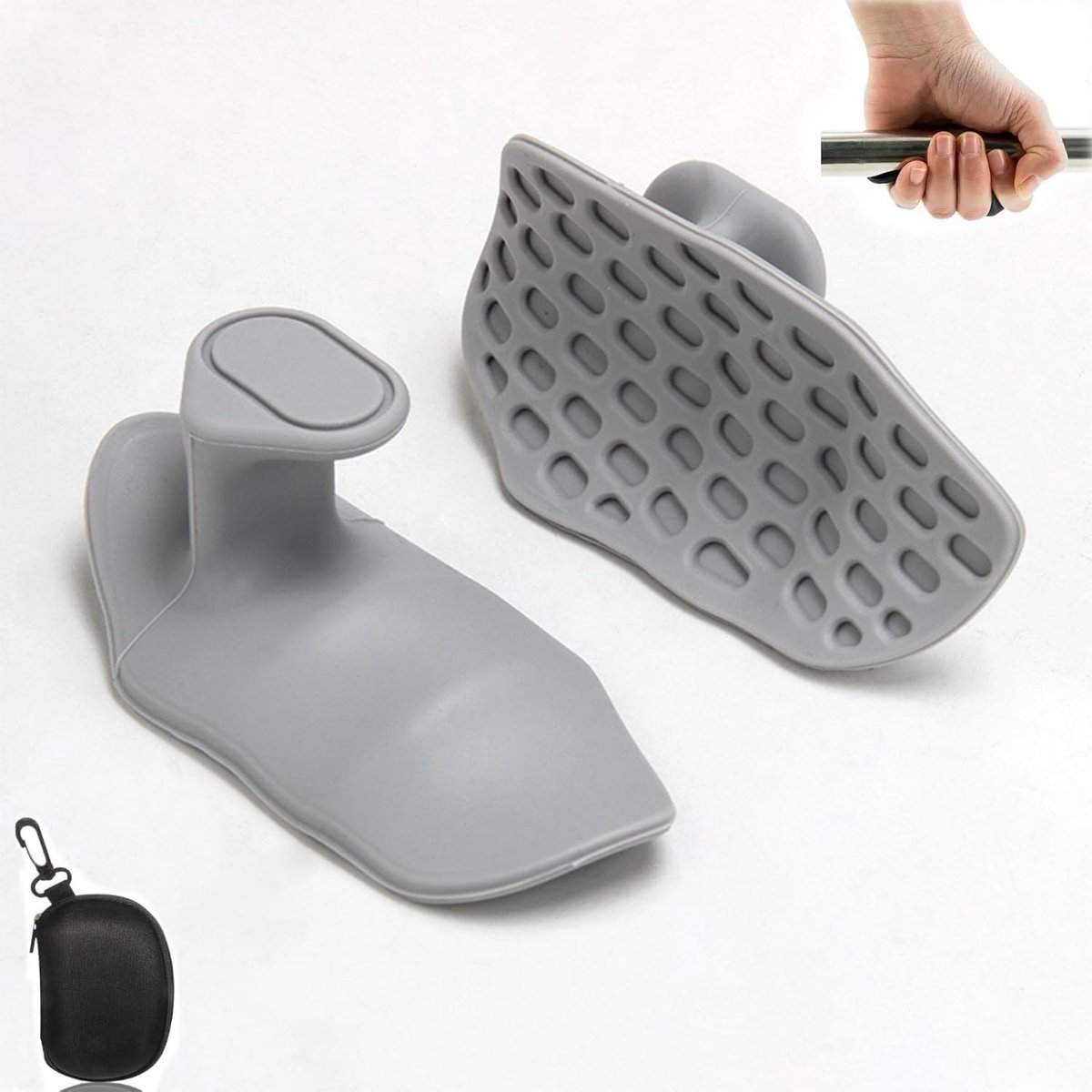 SnelShoppen - Grip aids voor krachttraining, non-slip siliconen gym grips, ergonomische grip pads voor mannen en vrouwen, gym handschoenen voor kracht