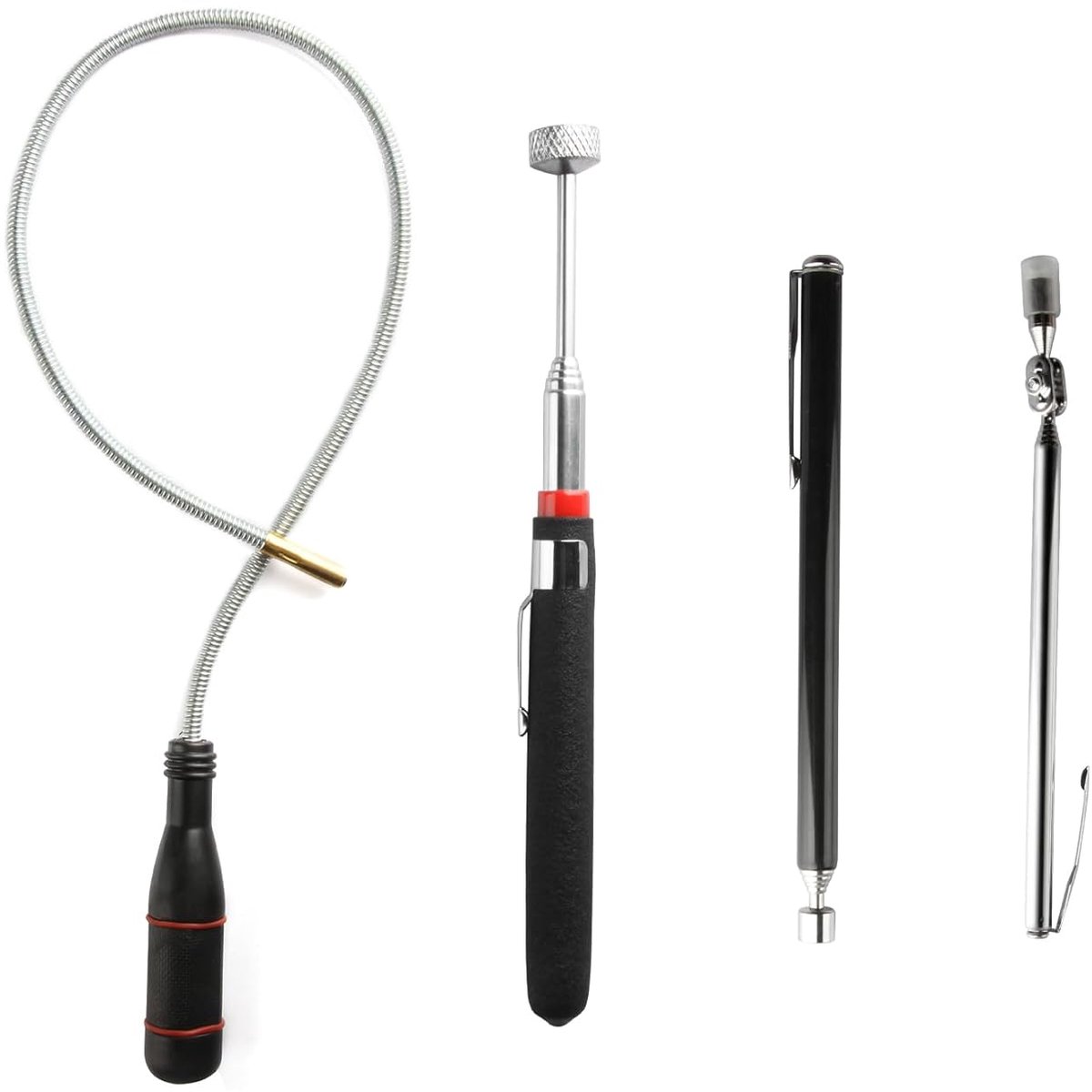 SnelShoppen - 4 Stuks Telescopische Magnetische Staven Extra Sterk, Magnetische Grijper Flexibel, Draagbare Magnetische Lifter, Magnetische Stang Gere