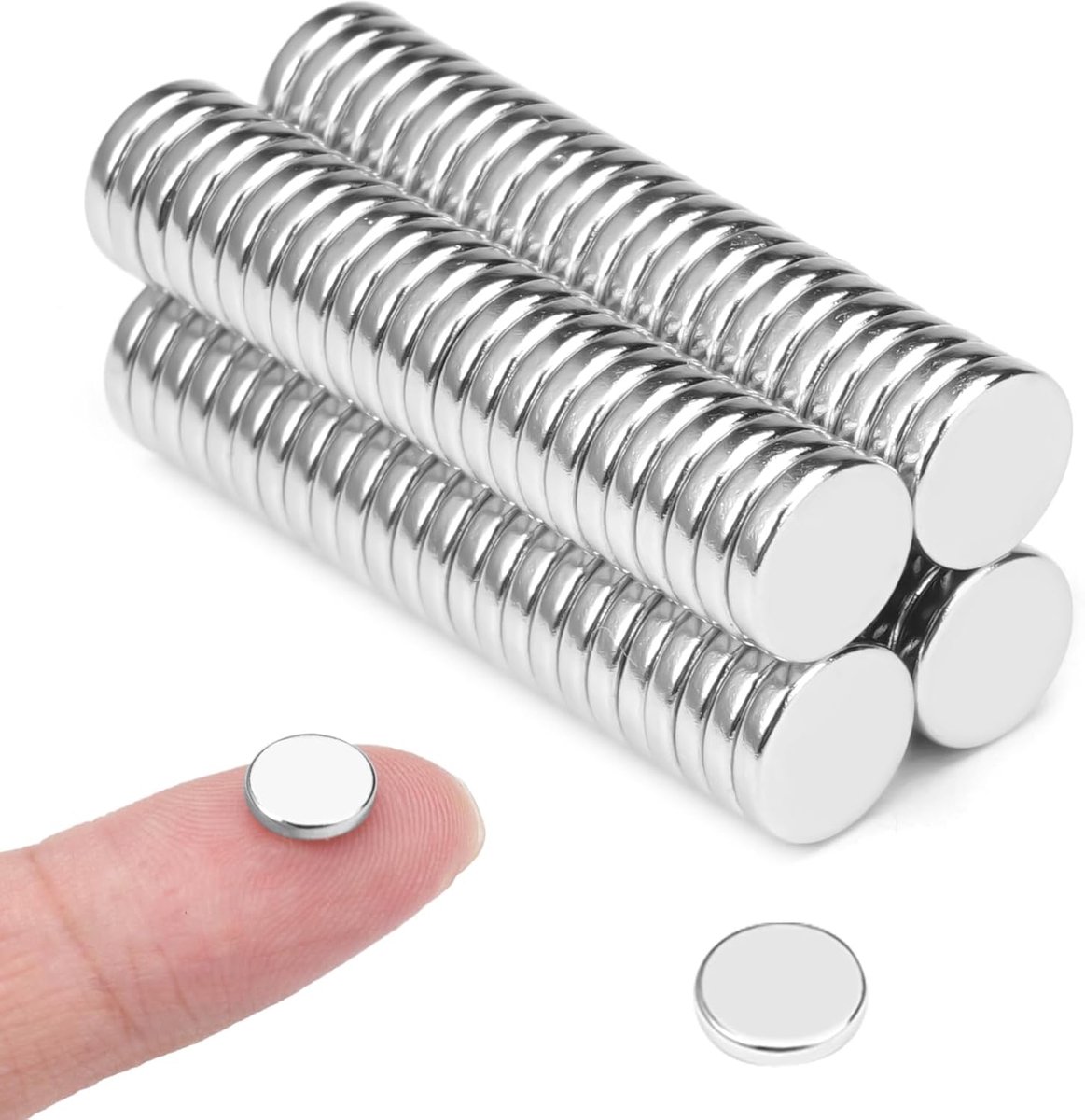 SnelShoppen - Neodymium mini magneten 8x2 mm rond, krachtige set van 100 stuks | Ideaal voor whiteboard, prikbord, koelkast | Hoogwaardige NdFeB mater