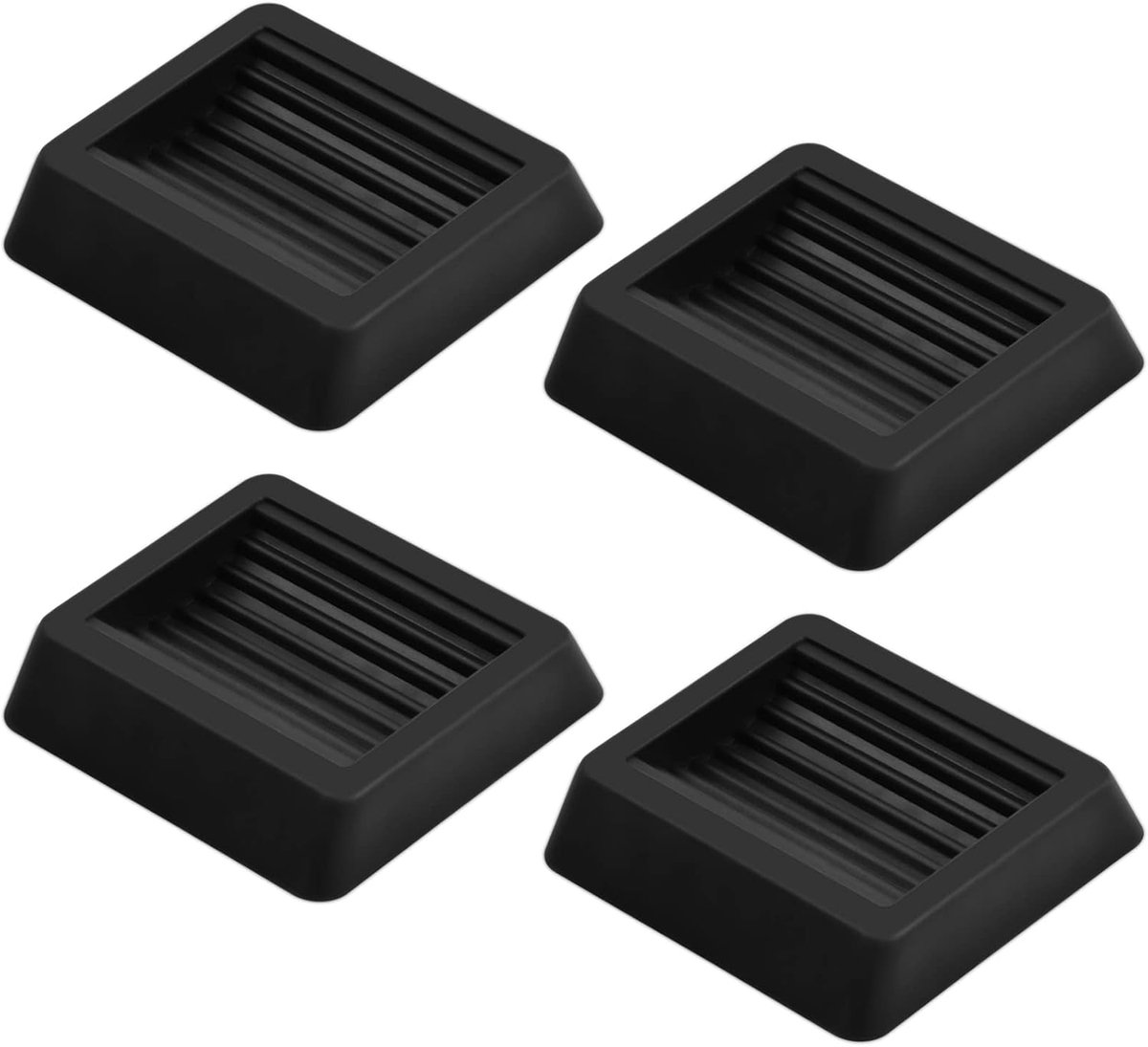 SnelShoppen - 4 Stuks Zwarte Rubber Meubel Coasters Wielstopper Antislip Roller Stoppers Swing Cups Pads voor Meubelpoten Bank Bed Vloer Beschermers