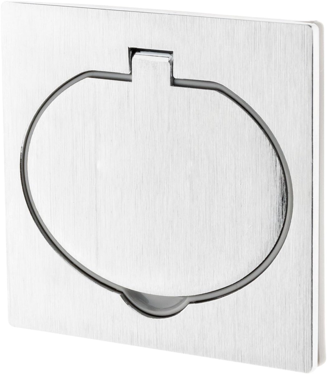 SnelShoppen - Surge Protection 1 Socket 16A - Waterproof IP44 - Brushed Aluminium - Patio, Tuin, Keuken, Veiligheid Pro, Eenvoudige Installatie