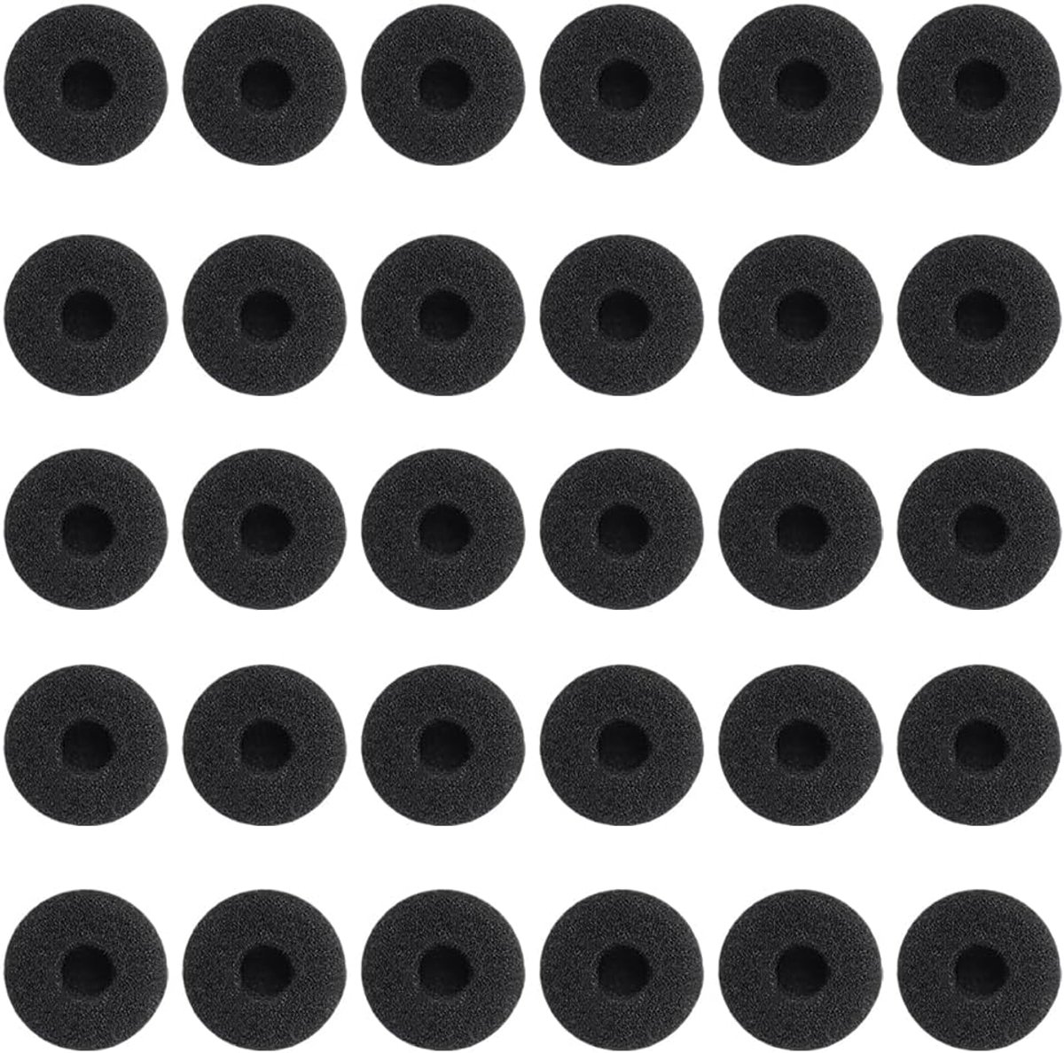 SnelShoppen - Vervangende Oorkussens voor Hoofdtelefoon, Schuimbekleding, Comfortabele Oorpads, 15 Paar (30 Stuks), 18 mm, Zwart, Duurzaam en Milieuvr