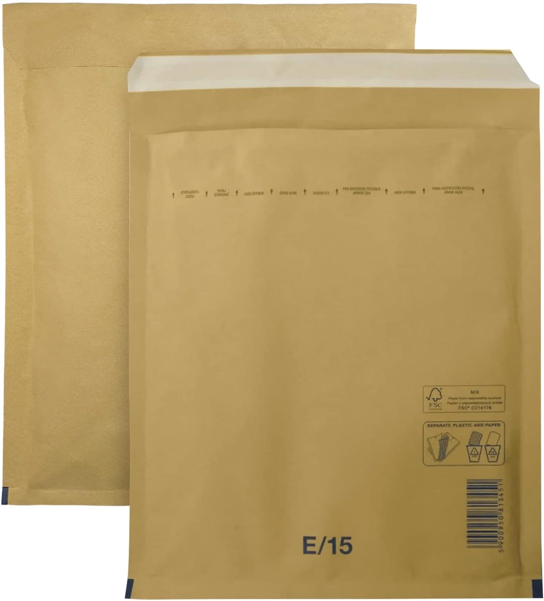 SnelShoppen - 10 Stuks Bruine Bubble Enveloppen E5 240x275mm - Padded Recycled Tear Proof Verzendzak met Luchtfolie - Perfect voor Veilige Verzending