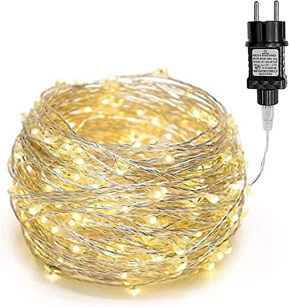 SnelShoppen - LED Fairy Lights 200 Mini Lampjes Warm Wit, Micro Silver Wire, Decoratie voor Binnen en Buiten, IP44 Waterdicht, 10 cm Lampafstand, 5 m