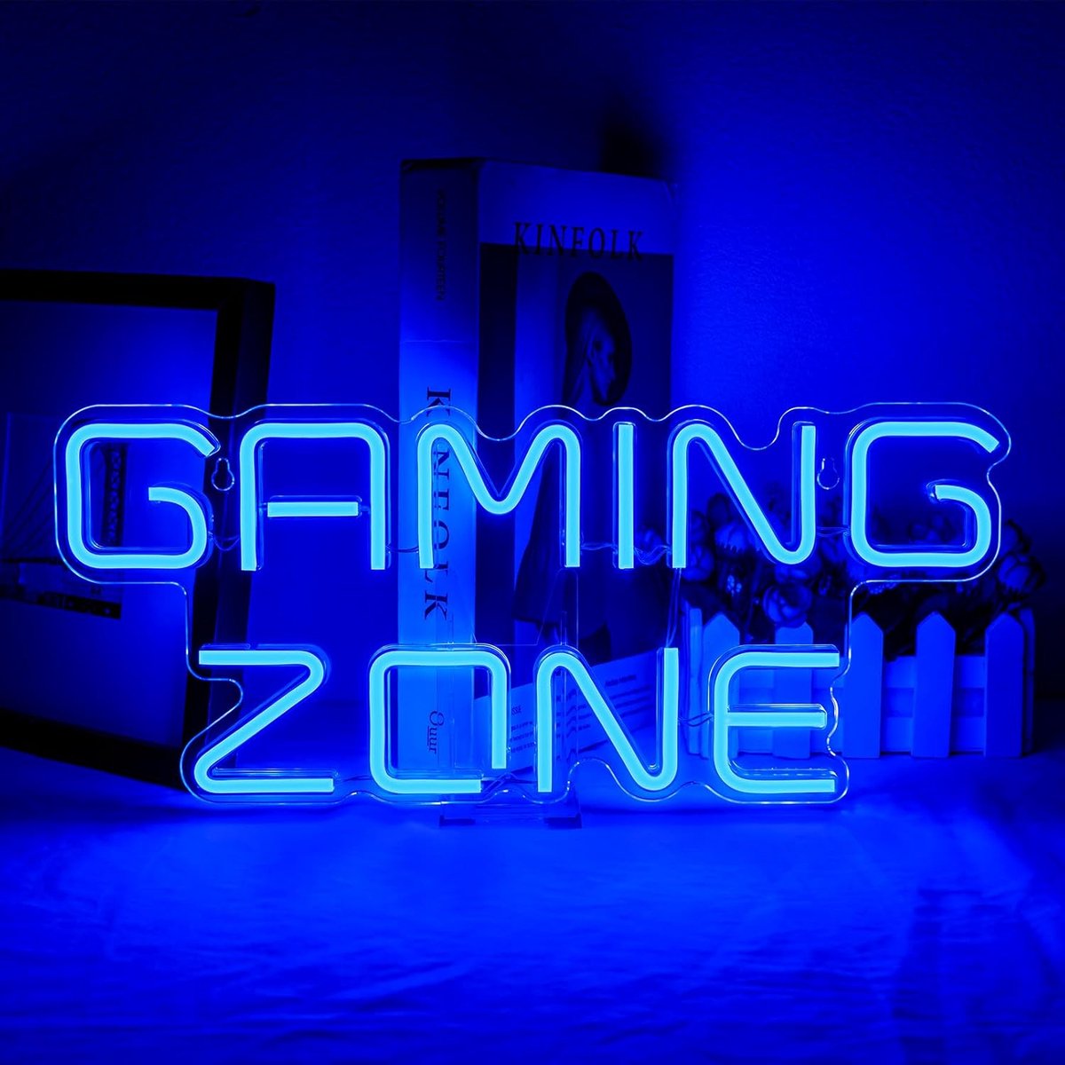 SnelShoppen - Neon Gaming Lamp met Blauw LED Licht voor Wanddecoratie, Letter Neon Licht voor Game Room, Man Cave en Cadeau voor Gamers