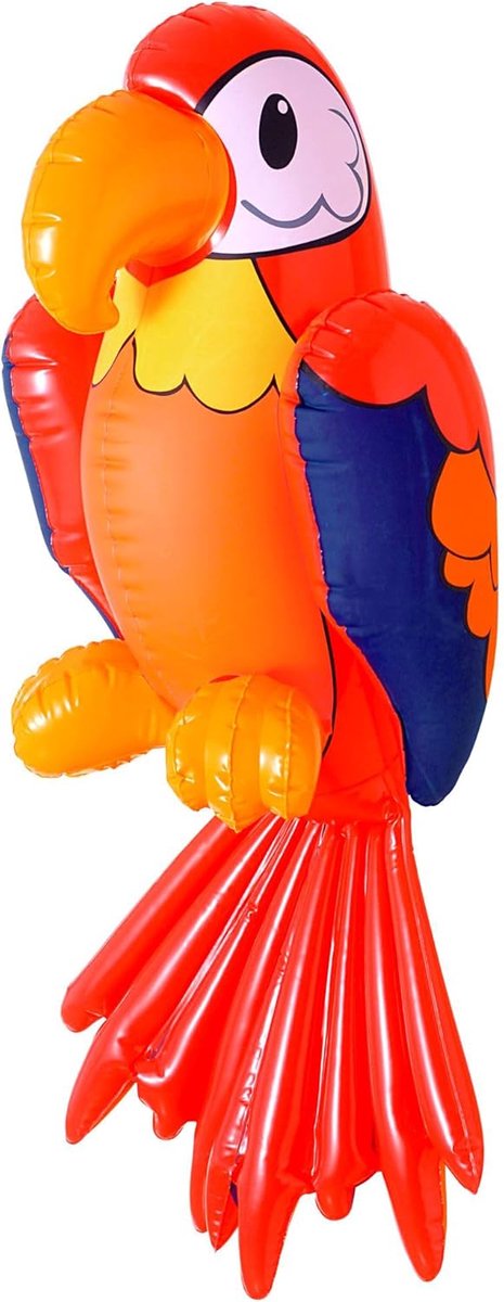 SnelShoppen - Opblaasbare Papegaai 60 cm - Decoratie voor Feest, Thema-Party, Carnaval, Tuin, Kinderen - Kleurrijk, Leuke Versiering