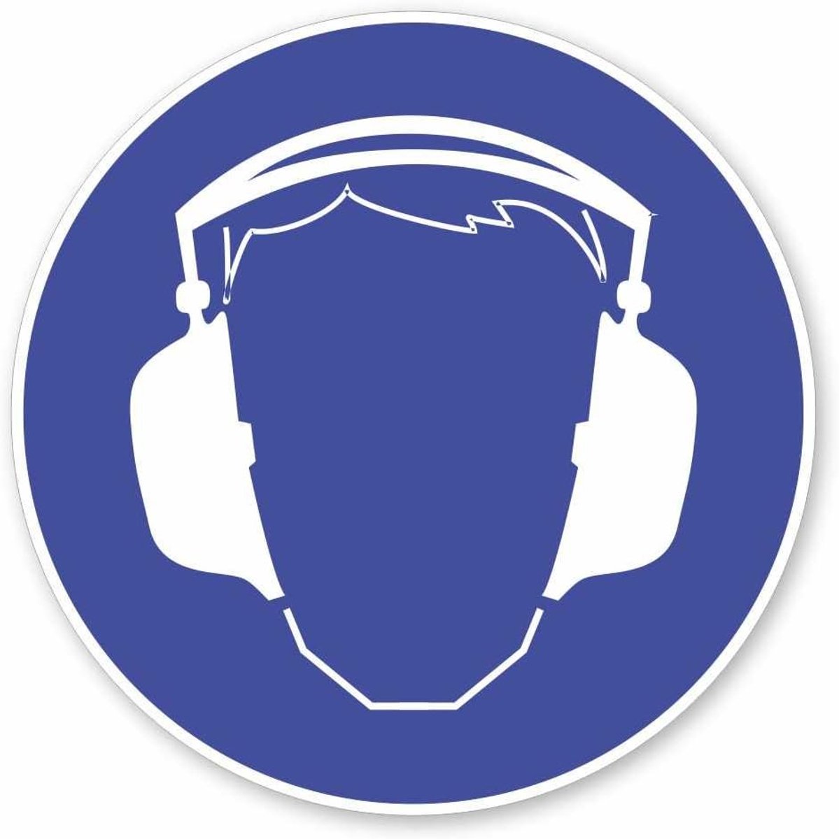 SnelShoppen - Veiligheidssticker Gehoorbescherming - 20 cm Ø - Gele Waarschuwingsstickers voor Bedrijven - UV- en Weerbestendig - Ideaal voor Werkplek