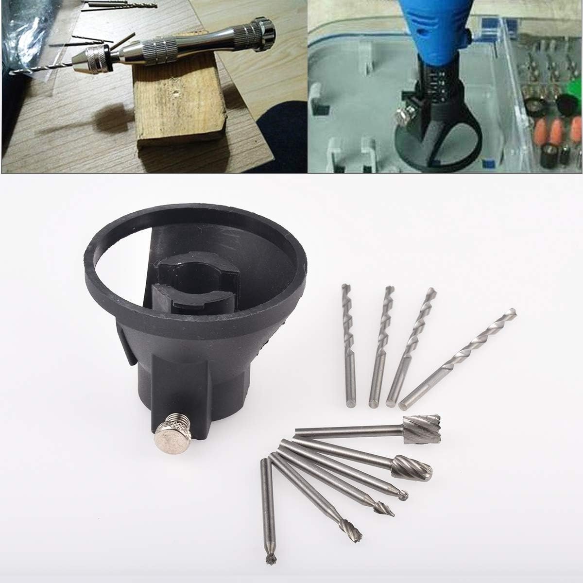 SnelShoppen - Accessoire Set voor Roterende Snijgids HSS Router Boor Bit - 11 Delen - Hexagonaal, 28.000 RPM, Hoogte 48 mm, Diameter 60 mm, Compatibel
