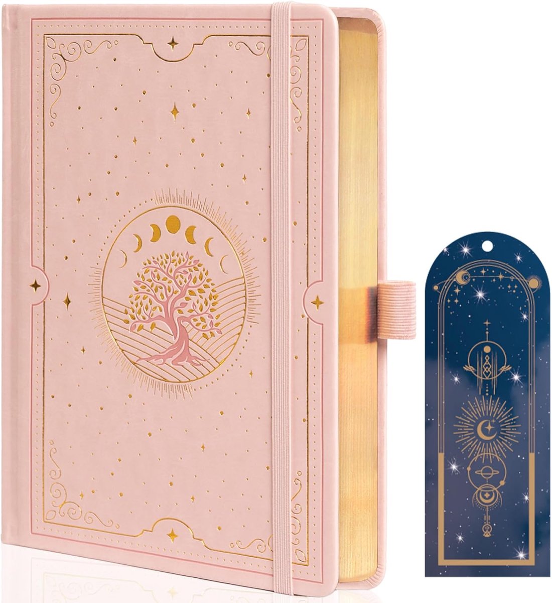 SnelShoppen - A5 Lined Diary voor Mannen en Vrouwen - Tree of Life Journal - Vegan Leer - 316 Genummerde Pagina's - Aesthetic Notitieboek met Bookmark