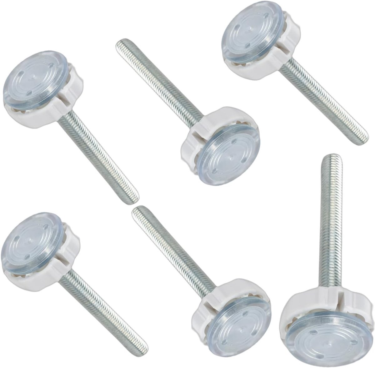 Push Screws voor Kinder- en Huisdierhekken - M10 Spindelstangen voor Drukbeveiliging en Deurbeveiliging (Wit)