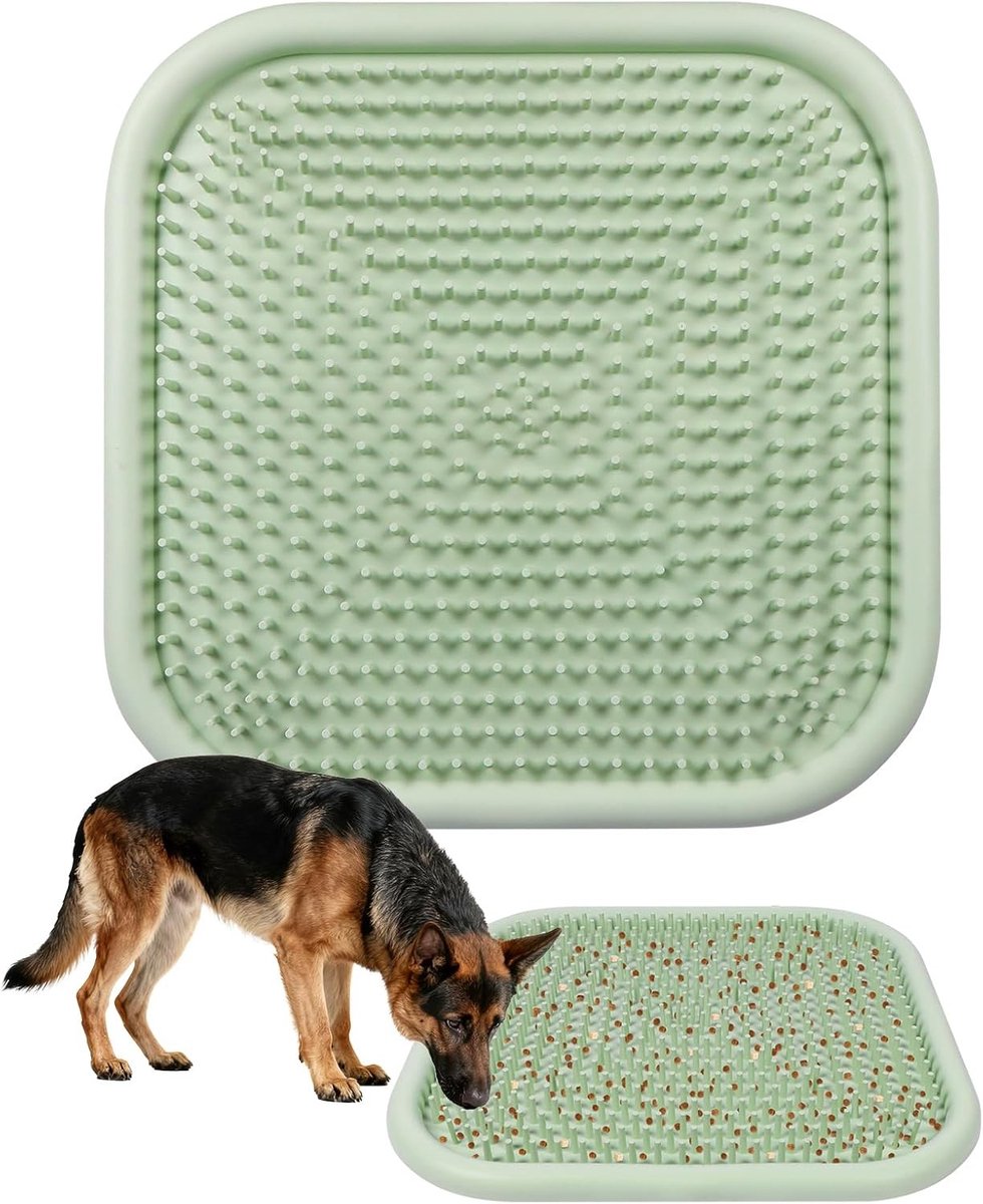 Interactieve Snuffelmat voor Honden 60 x 60 cm - Silicone Voedingsmat voor Langzaam Eten, Stimuleert Natuurlijk Voedingsgedrag en Neuswerk