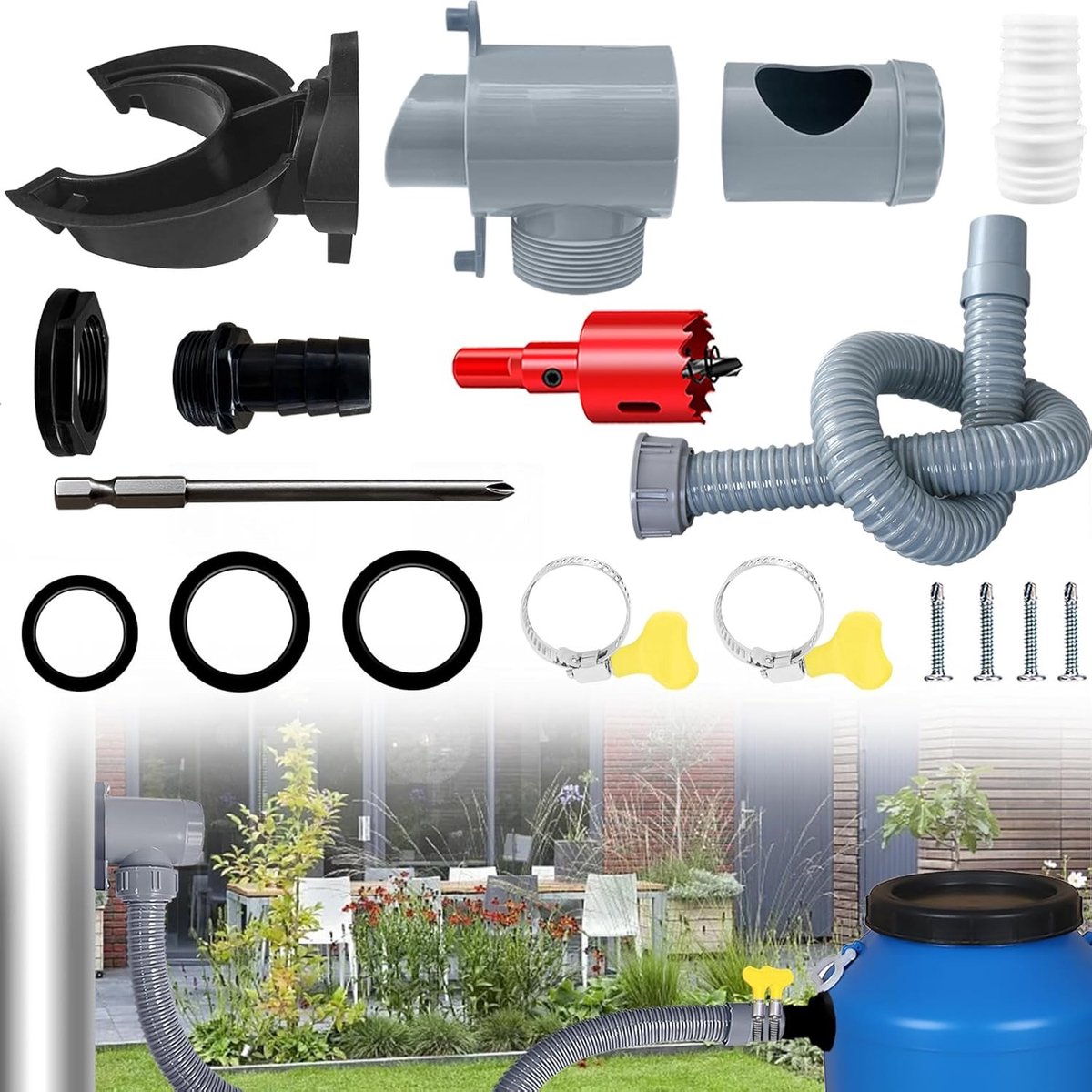 Downpipe filter met zeef voor optimale waterafvoer, duurzaam en eenvoudig te installeren