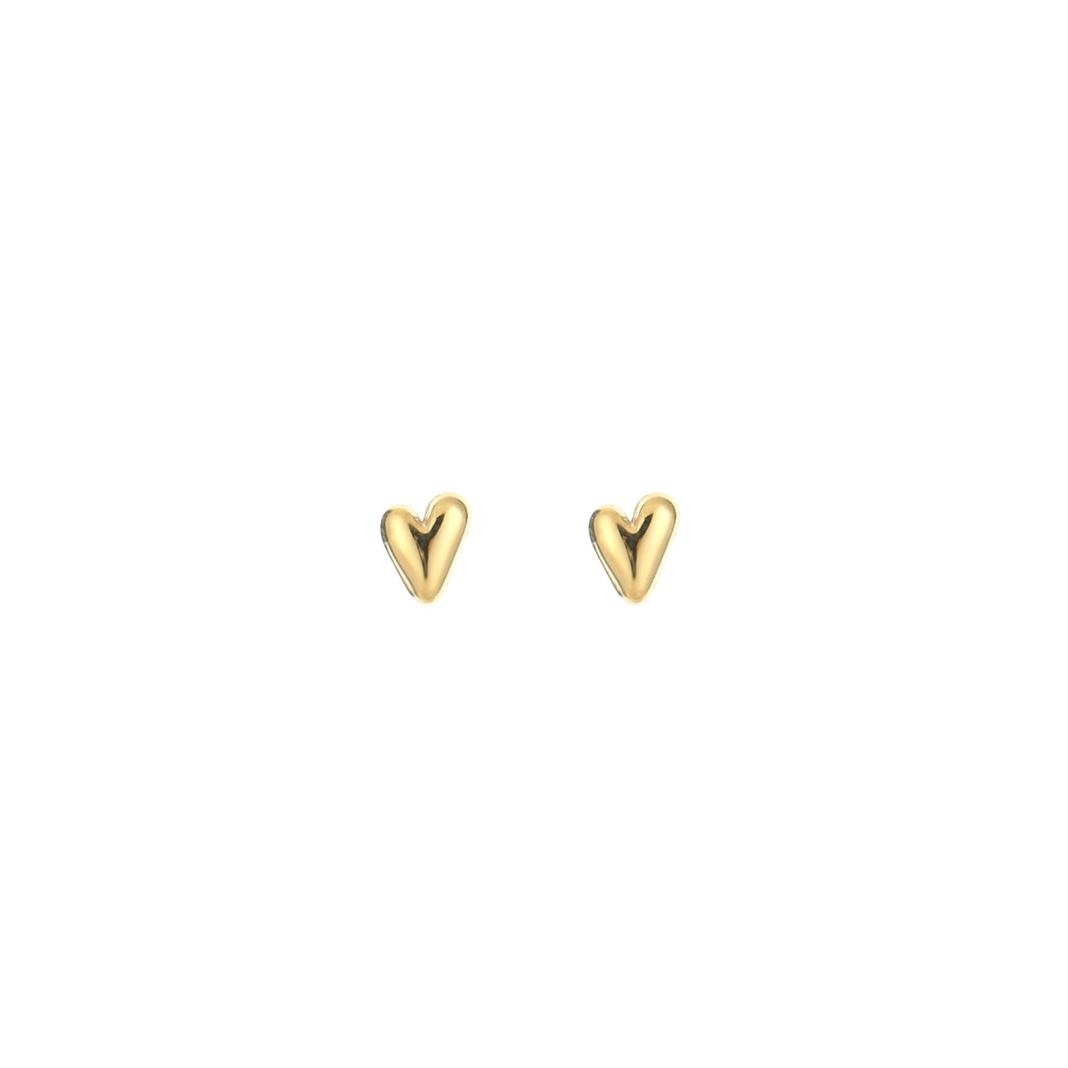 Stainless Steel Gewelfde Hart Oorknopjes – Minimalistische Studs – RVS - Goud
