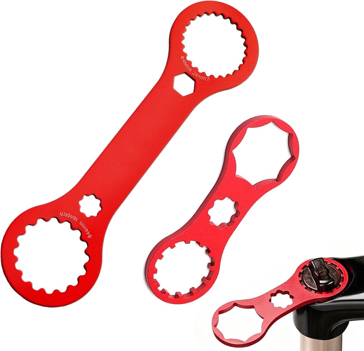 Set van 2 Centerlock Gereedschappen, Aluminium Bottom Bracket Tool BB44 + BB46, Fiets Reparatie Tool voor Remschijf en Voorvork, Ideaal voor Demontage en Montage van Lagers