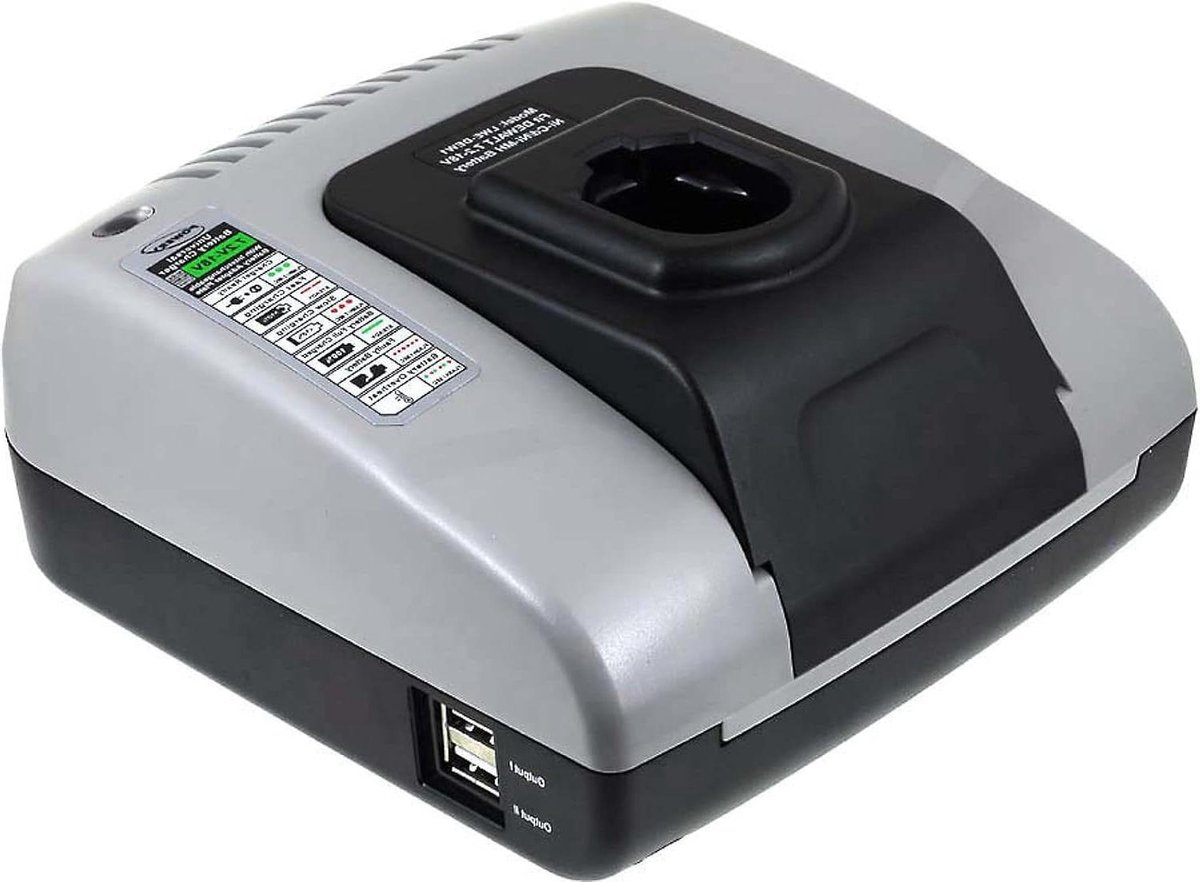 Acculader - Gereedschapslader - Accu's Opladen - Met USB Poorten - 72V-18V - Grijs
