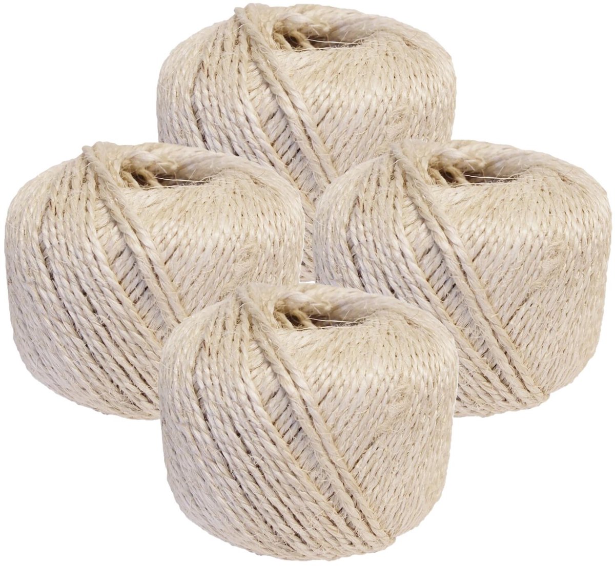 Touw - 4x - 150 meter - op rol - 3 mm - sisalvezels - 500 grams - naturel - sisal touw