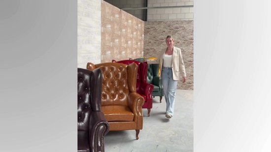 Chesterfield Fauteuil - Zwart - Leer - Stoel Chesterfield - Arm Chair - Chesterfield Wing Chair - Lounge Chair - Clubfauteuil - Relaxfauteuil - Loungestoel - Zetel