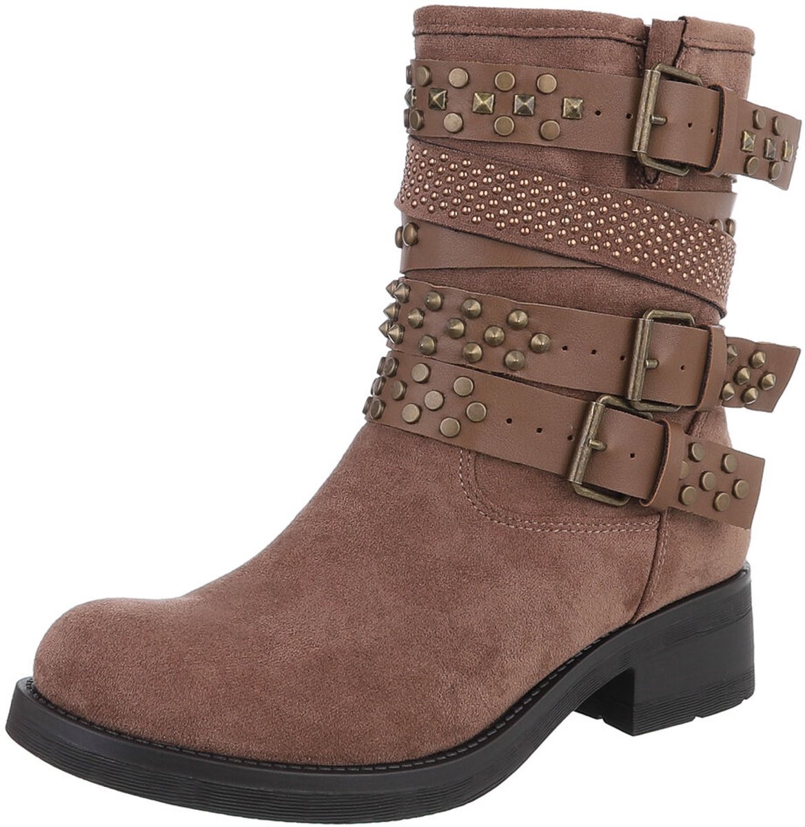 Enkellaars met gespen en studs - dames Mt:38
