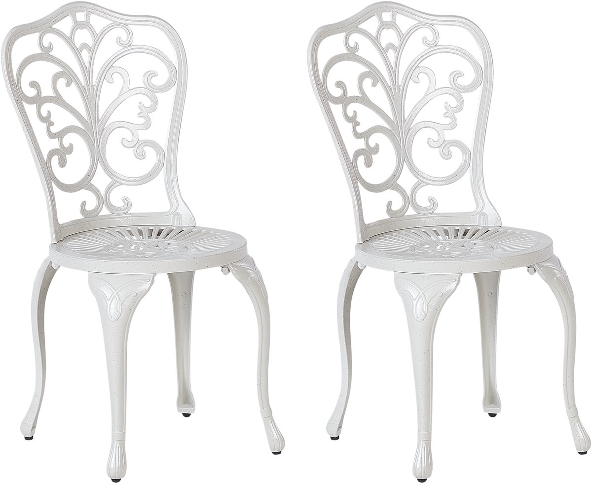 TRIORA - Tuinstoel set van 2 - Gebroken wit - Aluminium