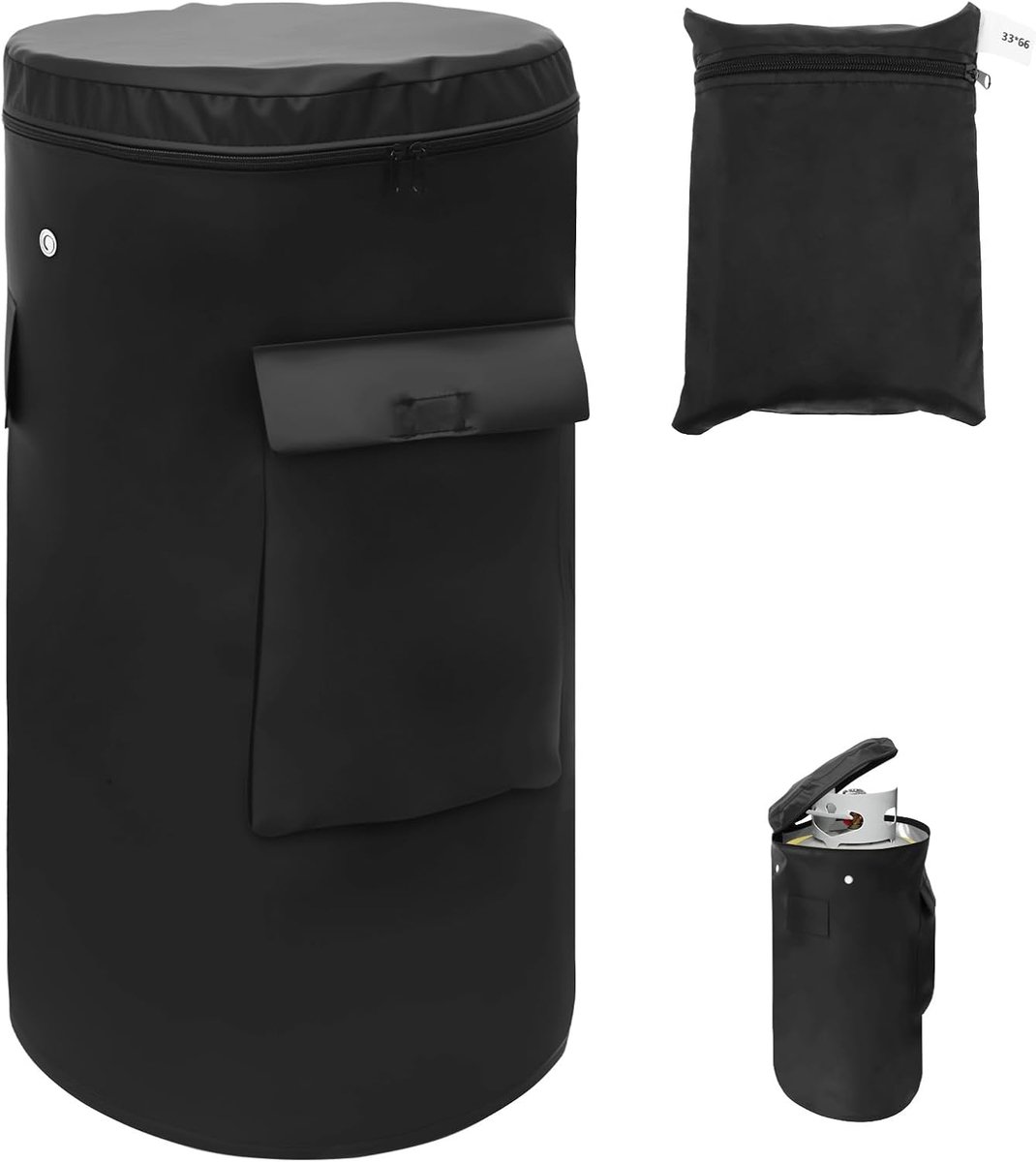 SnelShoppen - 11 kg Gasfles Hoes - 600D Oxford Waterdicht, Winddicht, UV Bestendig - Beschermhoes voor Camping, Tuin en Buitengebruik - 33 x 66 cm met