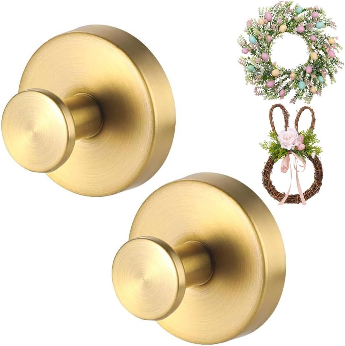 SnelShoppen - Upgrade Suction Cup Hooks voor Wreaths op Glas - 2025 Nieuwe Waterdichte Rvs Haakjes zonder Boren - Perfecte Wreath Houder voor Glazen D