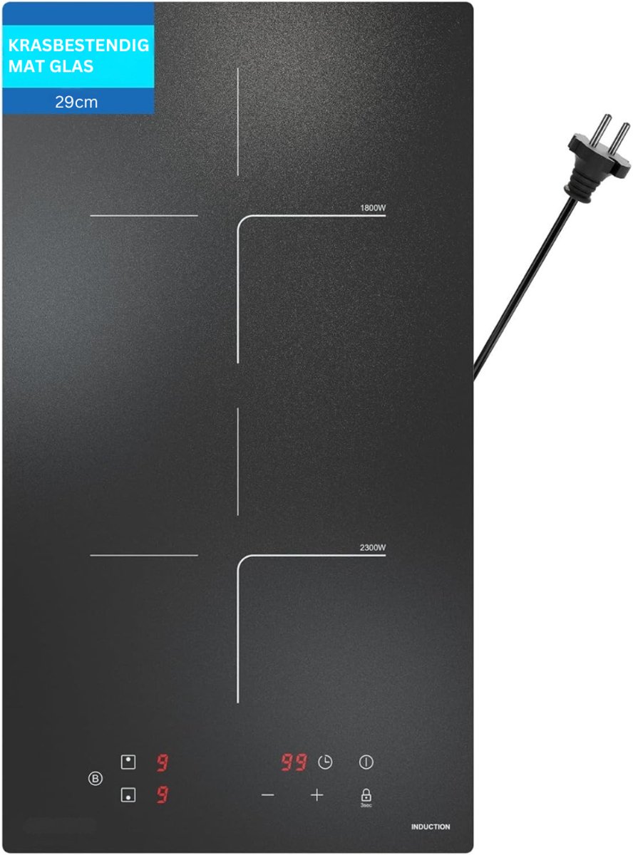SNJY® Inductie Kookplaat Vrijstaand - Elektrische Kookplaat Vrijstaand - Inductie Fornuis Vrijstaand - 2 Platen - 3800W - Zwart