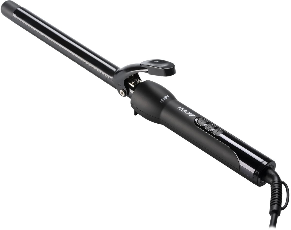 Bol.com Max Pro Clip 19mm Krultang - Voor Kort en Lang Haar - Krultangen - Met Klem - Curler - Met Handschoen - Curling Iron aanbieding