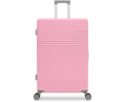 BHPPY Koffer groot 76 × 51 × 28 cm - Reiskoffer met wielen - TSA Slot - 86L - Signature koffer Pink Lady