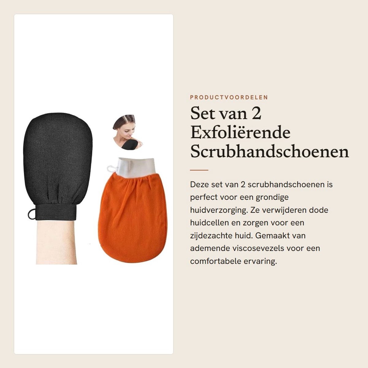 Dailygoods- Lichaamshandschoenen 2 Stuks - Scrubhandschoenen - Exfoliëren - Verwijderen Dode Huidcellen - Viscosevezel - Hydrateert Huid