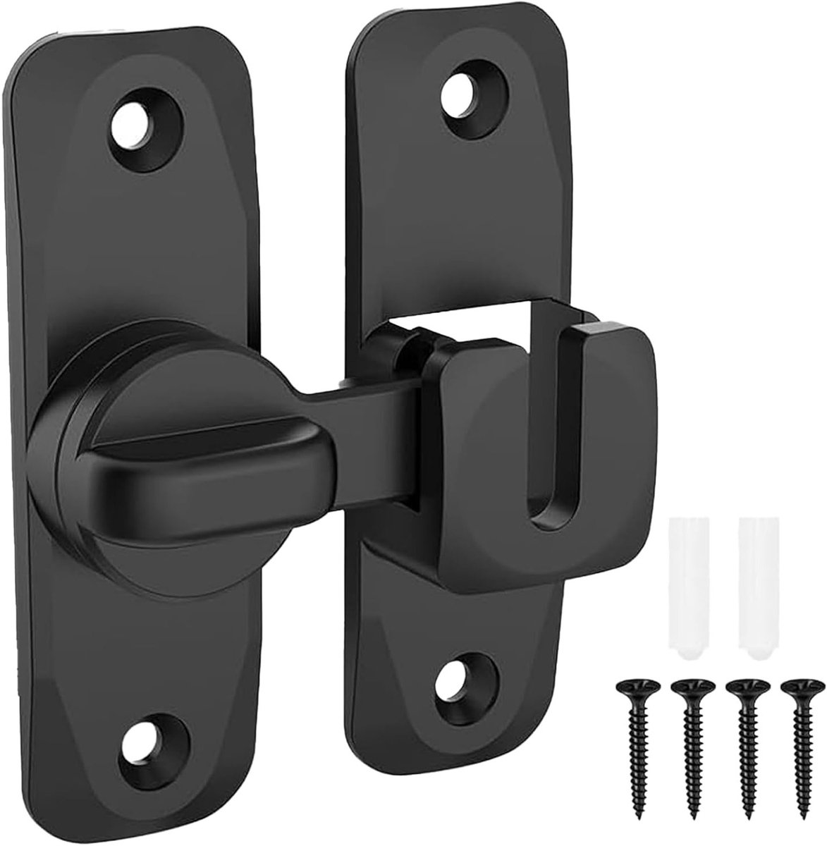 Folding Sliding Barn Door Lock voor Tuin, Badkamer en Garage - Zwart Stop Lock voor Schuifdeuren