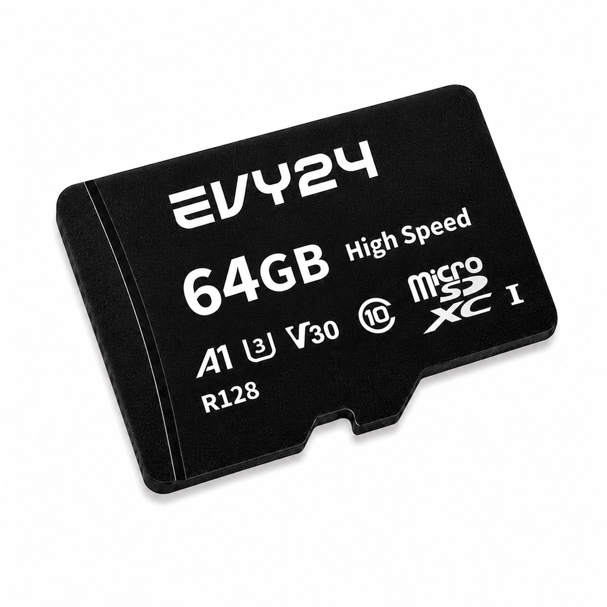 Evy24 Micro SD Kaart 64GB - A1 U3 V30 Class 10 - Hoge Snelheid 160MB/s - Geschikt voor 4K Video, Smartphone, Camera, Drone en Nintendo Switch - Met Adapter