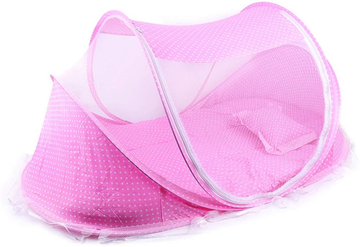 Dailygoods- Babybed Klamboe Draagbaar - Opvouwbaar - Muggennet - Polyester Gaas - Ruimtebesparend - 110x60x40CM