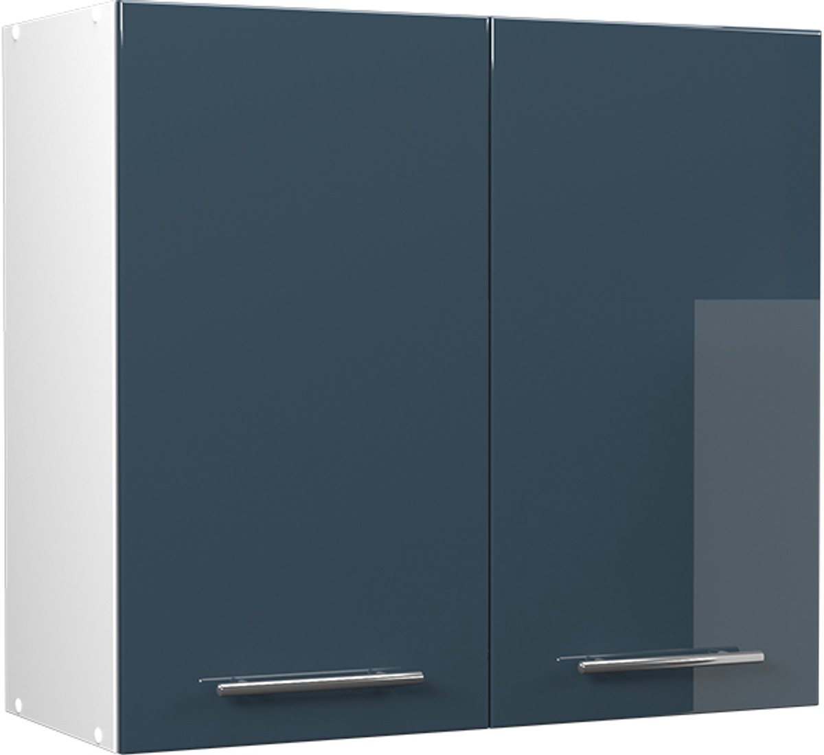 Vicco Hangkast Fame-Line, Donkerblauw hoogglans/Wit, 80 cm