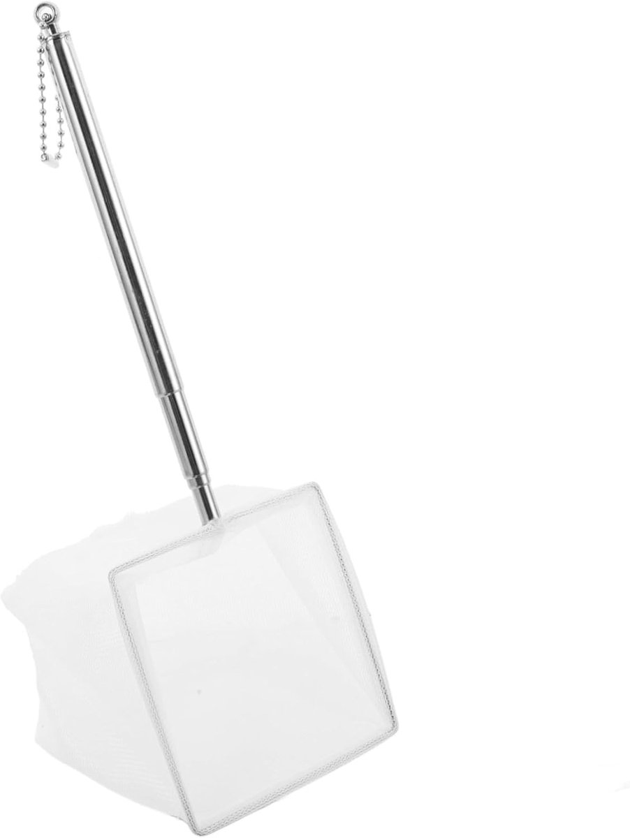 Telescopisch Visnet - Aquarium Net - Vissen Vangen - Uitschuifbare Handgreep - 21.40 cm - Wit