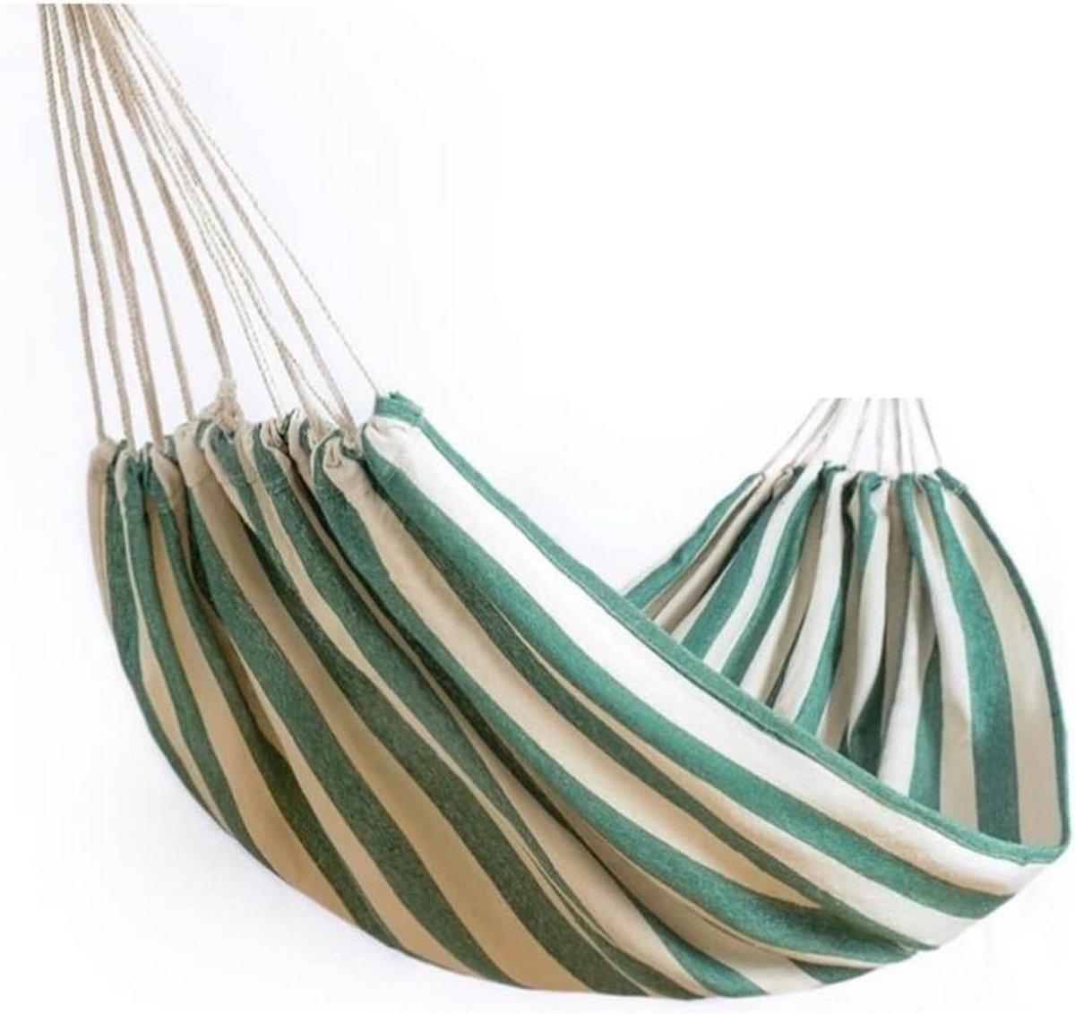 Kampeerhangmat - Twee persoons - Ontspannen buiten - Compacte draagtas - 200x100cm - Multicolor gestreept