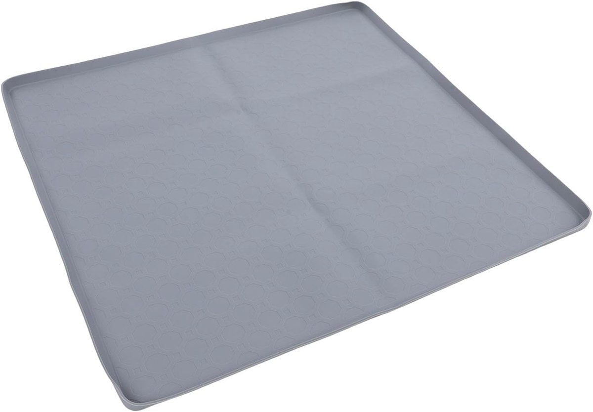 Koelkastmat - Lekbak Apparaat - Vloer Beschermen - Antislip Siliconen - 50x50cm - Grijs