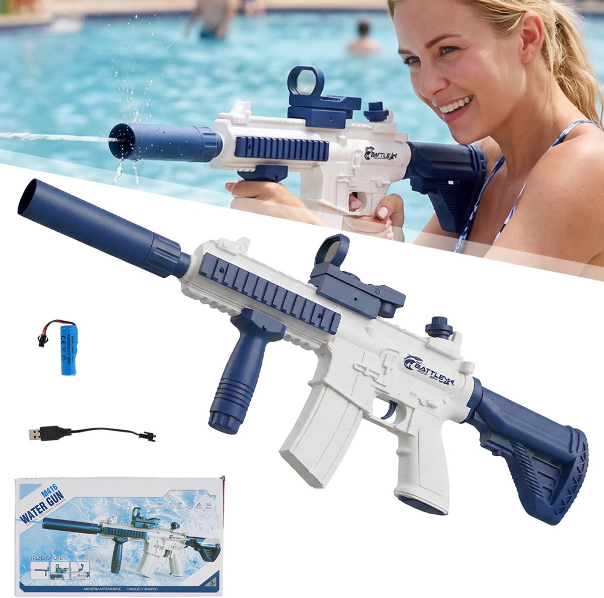 Elektrisch Waterpistool - Automatisch Waterpistool Met Één Druk Op De Knop - Waterpistolen Voor Volwassenen En Kinderen - Verjaardagscadeau