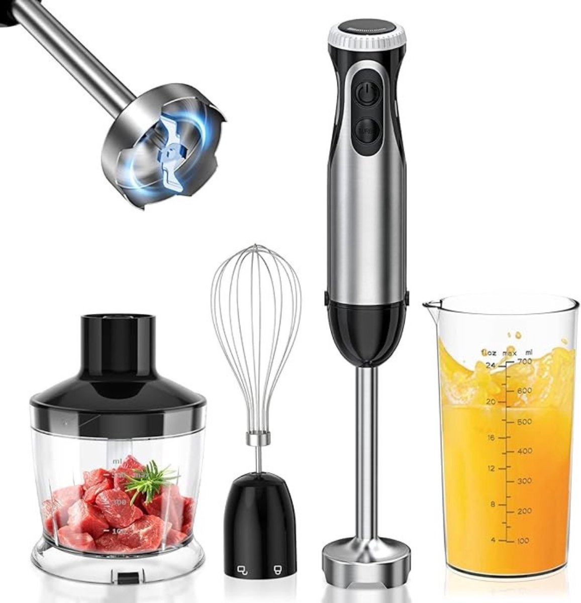 QORA® Mixer staafmixer - Mixer - Mixer handmixer - Zwart - 10cm x 10cm x 37 cm