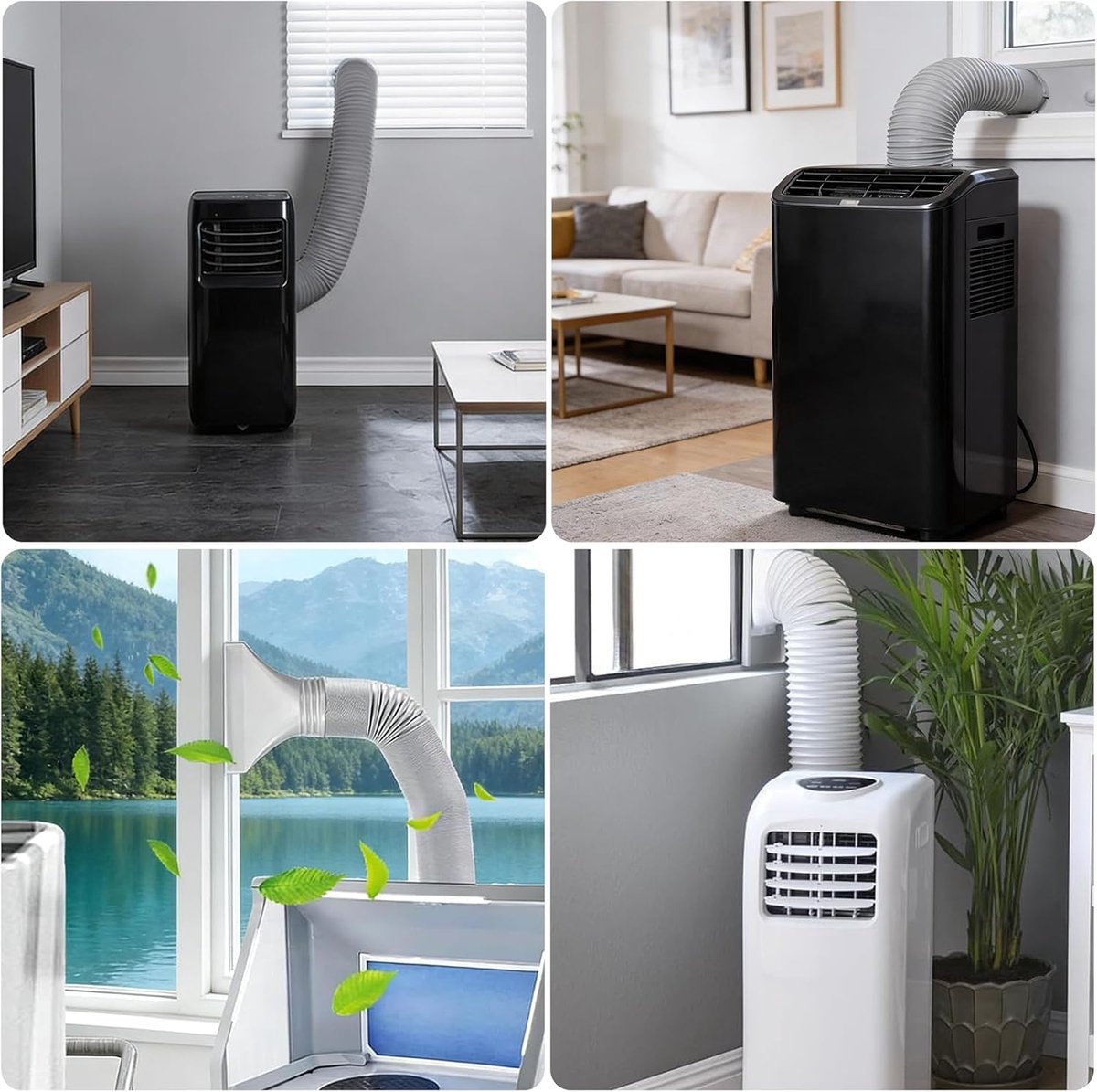 Aansluiting Geschikt Voor afvoerslang van airconditioning met rechte doorvoer - Koppelstuk Mobiele Airco Afvoerslang - Conditioner Uitlaatslang Connector - Geschikt Voor Ø130-150mm - Airconditioning Afvoerslang Adapter Plat - platte airconditioning – foto 4