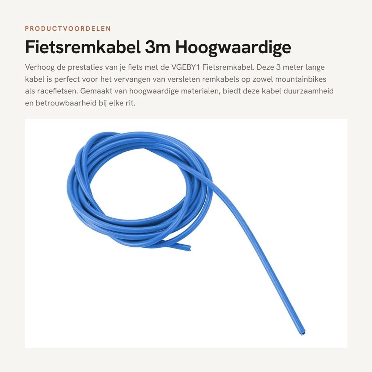 Dailygoods- Remkabel 3m - Remkabelset - Remkabel Aanhanger - Rem Buiten-/Binnenkabel - Hoogwaardige Rubber - Schokbestendig - Fietsremkabel