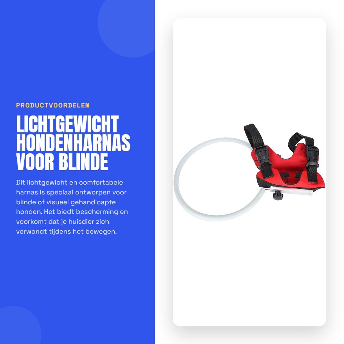 Dailygoods- Hondenharnas Lichtgewicht - Comfortabel - Beschermend - Voor Blinde/Huisdieren - Uniek Ontwerp - Niet Giftig - Hondentuig