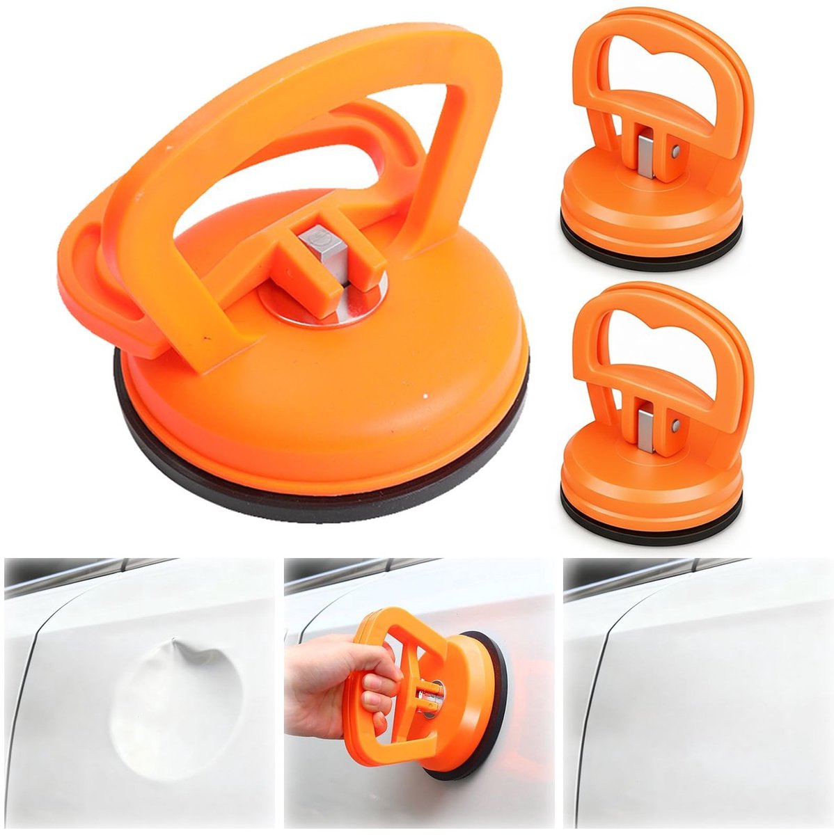 Dailygoods- Deukentrekker - 3 Stuks - Deuken Reparatieset Auto - Uitdeukgereedschap - Antislip Zuignap - Snelle Reparatie zonder Lakschade - Deukenreparatieset